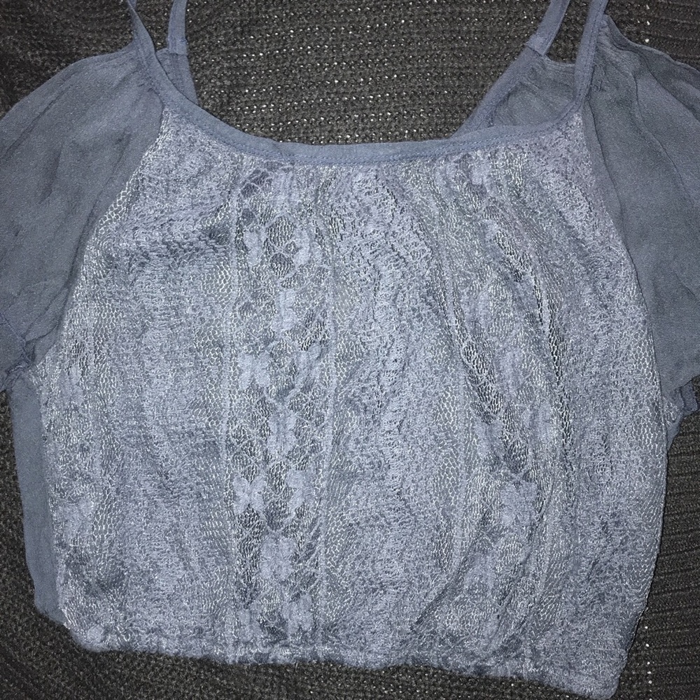 Hollister navy blue crop top